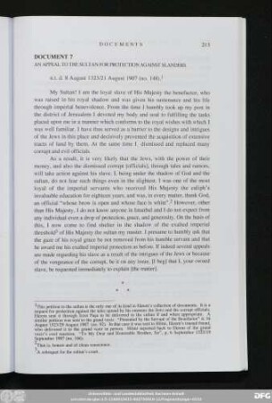 Document 7 An Appeal To The Sultan For Protection Against Slanders