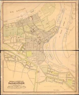 Bebauungsplan der Stadterweiterung, Swinemünde: Grund- und Lageplan 1:2500