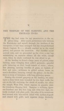 V. The temples of the sleeping and the emerald idols