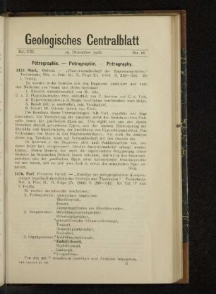 15. Dezember 1906. No. 16.