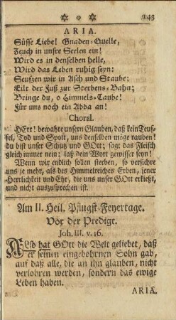 Am II. Heil. Pfingst-Feyertage