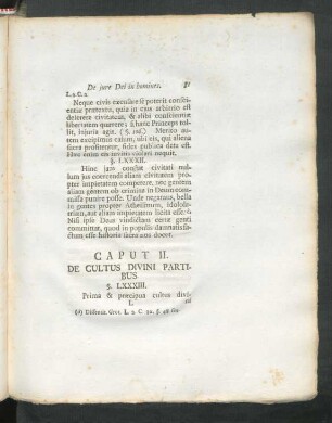 Caput II. De Cultus Divini Partibus