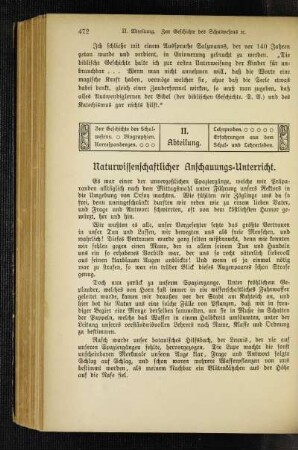Naturwissenschaftlicher Anschauungs-Unterricht