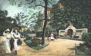 Leipzig: Partie am Thomasring mit Märchenbrunnen