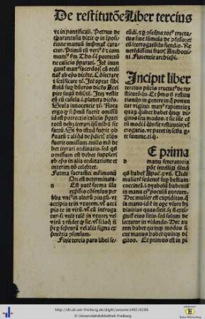 Liber III. Tractatus de restitutionibus.