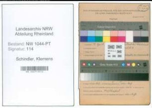 Entnazifizierung Klemens Schindler , geb. 17.04.1887 (Postschaffner)
