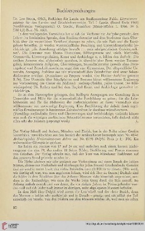 9: [Rezension von: Leo Stock, Literaturverzeichnis für Latein- und Griechischunterricht]