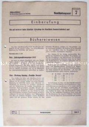 Informationsblatt der NSDAP-Gauleitung Sachsen (Gauschulungsamt) mit einem Bücherverzeichnis