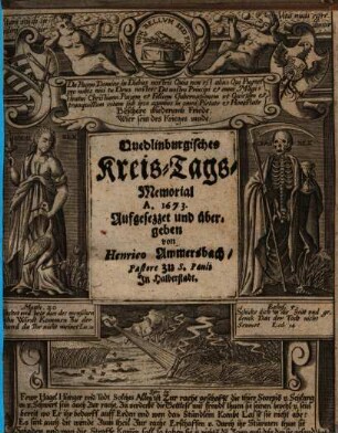 Quedlinburgisches Kreis-Tags-Memorial : A. 1673. Aufgesezzet und übergeben