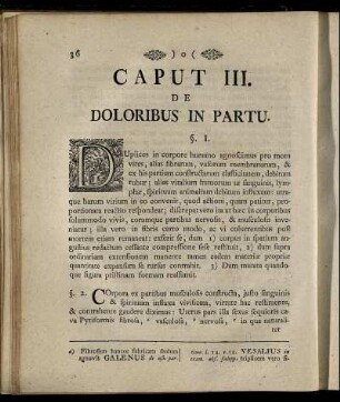 Caput III. De Doloribus in Partu.