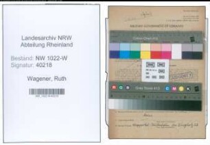 Entnazifizierung Ruth Wagener , geb. 02.04.1922 ()