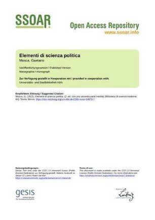 Elementi di scienza politica