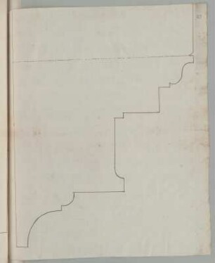 Gesims?, Profil : Gesims?, Profil, unbekannter Zeichner, 1. Hälfte 18. Jh. Feder/Papier. 45,5 x 37,8 cm.
