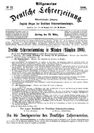Deutsche Lehrerversammlung in München (Pfingsten 1906)