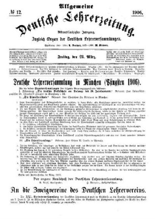 Deutsche Lehrerversammlung in München (Pfingsten 1906)