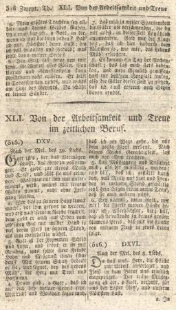 XLI. Von der Arbeitsamkeit und Treue im zeitlichen Beruf.