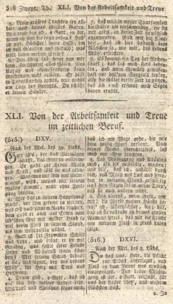 XLI. Von der Arbeitsamkeit und Treue im zeitlichen Beruf.