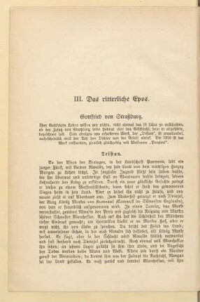 III. Das ritterliche Epos