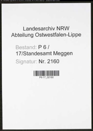Heiratsregister Standesamt Meggen
