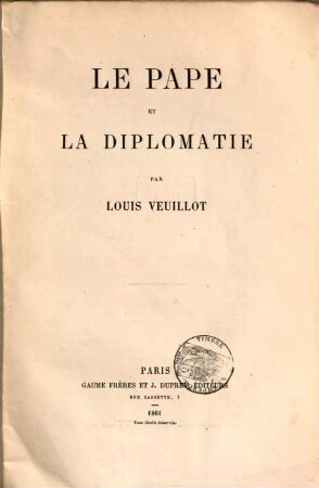 Le Pape et la diplomatie