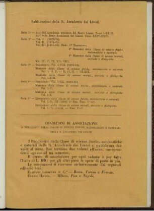 Pubblicazioni della R. Accademia dei Lincei.
