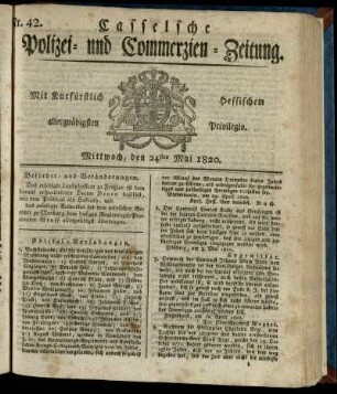 Nr. 42, Mittwoch, den 24sten Mai 1820