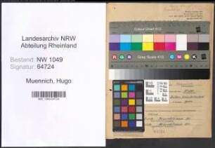 Entnazifizierung Hugo Muennich , geb. 15.03.1880 (Postbeamter)