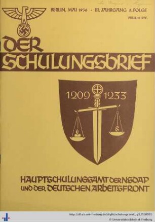 III. Jahrgang, Folge 5: Der Schulungsbrief