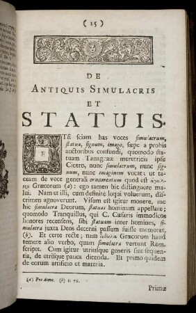 De Antiquis Simulacris et Statuis.