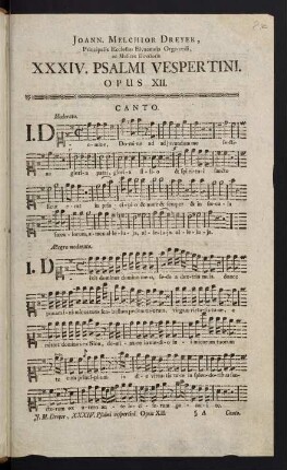1-42, XXXIV. Psalmi Vespertini. Opus XII. Canto.