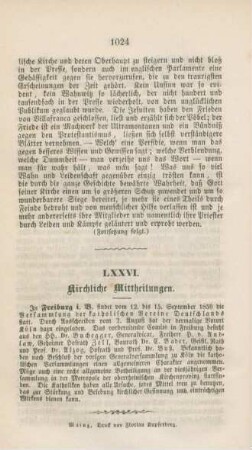 1024 Kirchliche Mittheilungen