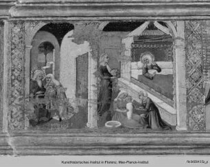 Maria mit Kind und Heiligen, Szenen der Christusvita und des Marienlebens
