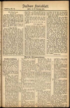 Zweite Ausgabe vom Samstag, den 25. November 1876.