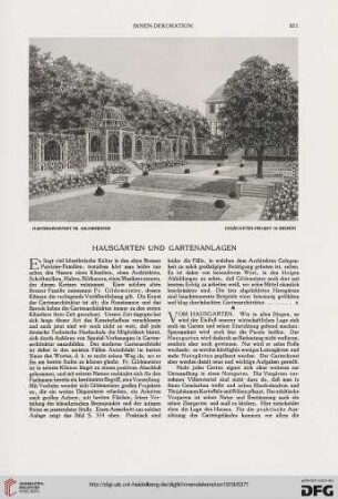 Hausgärten und Gartenanlagen