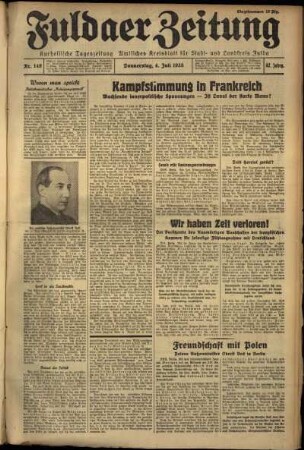 Erste Ausgabe vom Donnerstag, den 04. Juli 1935.