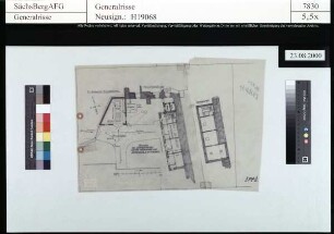 Schloßplatz 3 in Freiberg; Seitengebäude und Wagenhalle mit Erd - und Dachgeschoss
