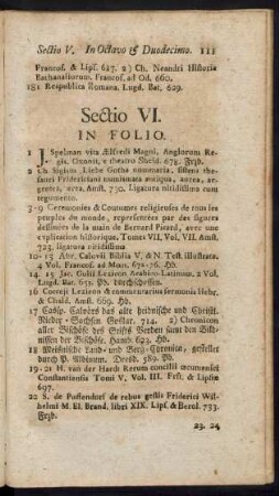 Sectio VI