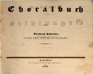 Handbuch des Organisten. 3. Choralbuch. - 1829. - 134 S.