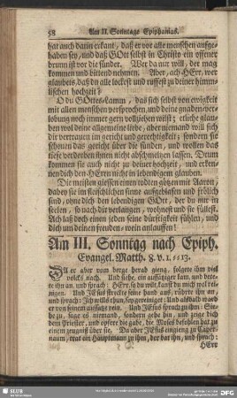 Am III. Sonntag nach Epiph. Evangel. Matth. 8. v. 1-13