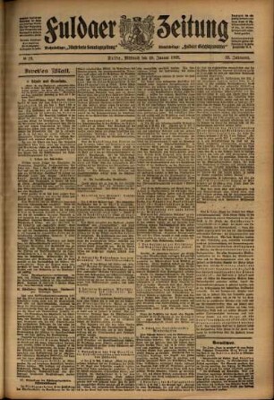 Zweite Ausgabe vom Mittwoch, den 29. Januar 1908.