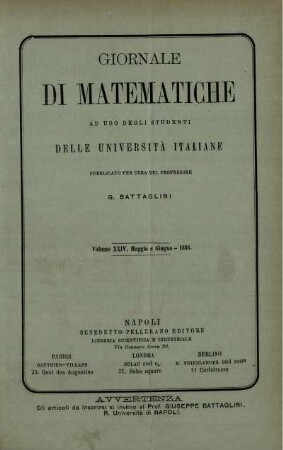 Volume XXIV. Maggio e Giugno - 1886.