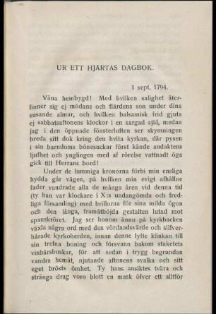 Ur Ett Hjärtas Dagbok.