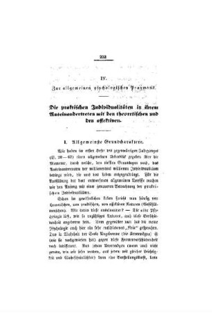 Zur allgemeinen psychologischen Pragmatik : die praktischen Idividualitäten in ihren Auseinandertreten mit den theoretischen und den affektiven