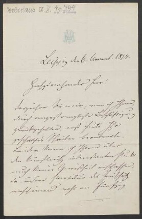 Brief an Friedrich Wilhelm Jähns : 06.11.1878