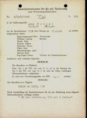 Wetzel, Anna