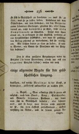 Einige allgemeine Regeln für den gesellschaftlichen Umgang.