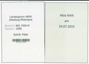 Entnazifizierung Peter Schrill , geb. 22.12.1892 (Lehrer)