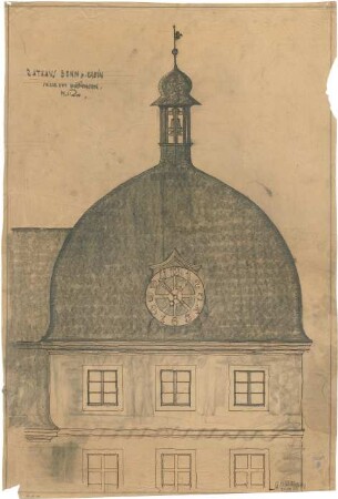 Bestelmeyer, German; Bonn (Nordrhein-Westfalen), Mühlheimerplatz; Verwaltungsgebäude - Mappe 2: Uhrturm (Teilansicht)