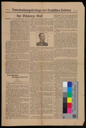 Der Schwarze Wolf - Unterhaltungsbeilage der Deutschen Zeitung Nummer 323