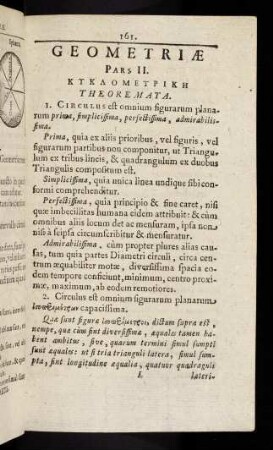 161-178, Pars II: Küklometrikes